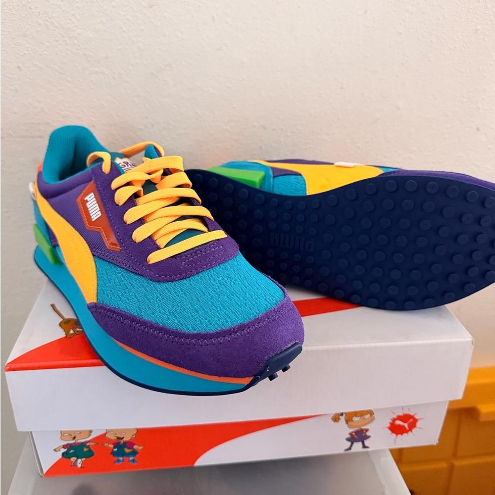 RUGRATS Puma Kids Sneakers - Turquoise, Purple, Yellow - Picture 3 of 6